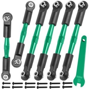 BRCatWPark Aluminum Turnbuckles Camber Links Upgrade for Big RC Model Airplanes and 1/10 Big Rock 3S V3 4WD BLX 1/8 Typhon 3S Mega 550 V3 4WD BLX Green