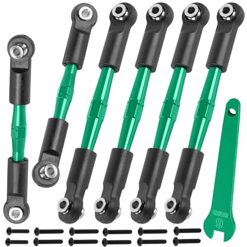 BRCatWPark Aluminum Turnbuckles Camber Links Upgrade for Big RC Model Airplanes and 1/10 Big Rock 3S V3 4WD BLX 1/8 Typhon 3S Mega 550 V3 4WD BLX Green