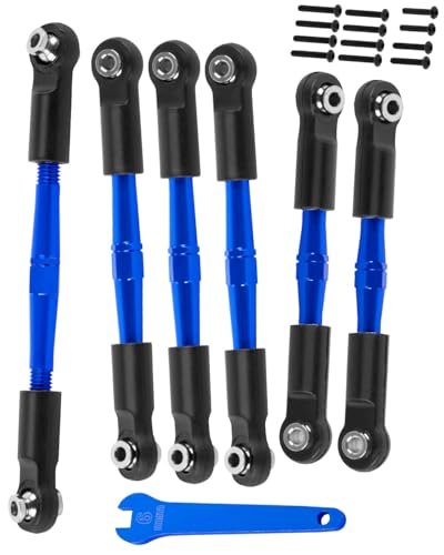 RCMYou Aluminum Turnbuckles Camber Links Upgrade for 1/10 vs 1/8 Scale RC Cars Big Rock V3 3S BLX Typhon 3S BLX Mega 550 Alloy Navy Blue