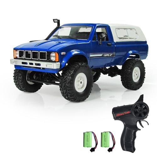 Dodoore 1 16 Fastest RC Truck Under 100 4x4 RC Rock Crawler WPL C24 2.4GHz Remote Control Car All Terrain Off Road Climbing Car with Headlights and 2 Batteries Blue
