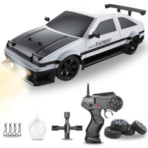 Liberty Imports 1/16 Scale 2.4GHz 4WD RC Drift Car with LED Lights and Drift Tires RC White
