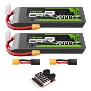 OVONIC 3S LiPo Battery 11.1V 5000mAh 120C for Voltage RC Truck with XT60 and TRA Plug