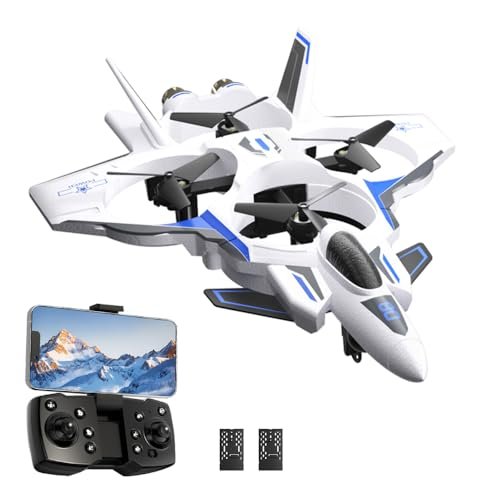 Authticar 3D RC Plane Competition Ready Fighter Jet with 8K Camera 2.4GHz 4CH Foam Aircraft Glider for Adults Kids Beginners