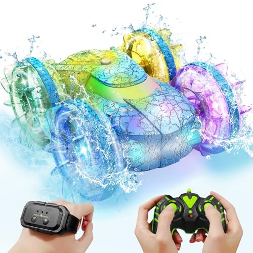 MLZTINGR Amphibious Remote Control Car with RC Water Jet Propulsion for All Terrain Adventure