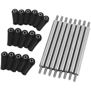 Pothyes 8PCS Adjustable Upper Lower Link Bar Set Upgrade Parts for Losi Nitro RC Monster Truck 1 18 Mini LMT 4X4 Brushed