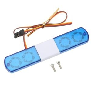 Chanjorlin 1 10 RC Car Police Lights with Nine Flashing Modes for RC Truck Rally and Off Road Crawler HSP Traxxas Tamiya RC4WD Axial Arrma Models Blue 115mm