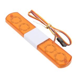 Chanjorlin 1/10 RC Car Simulation Police Lights with Multi Function Flash LED Lamp Nine Flashing Modes for RC Cars Traxxas Truck HSP Tamiya RC4WD Axial Arrma Yellow 115mm