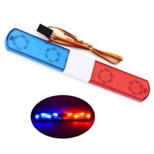 Chanjorlin 1/10 RC Rally Truck Police LED Light with Nine Flashing Modes for 1/8 Crawler Off Road HSP Traxxas Tamiya RC4WD Axial Arrma Blue&Red 145mm