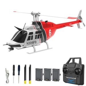 Hylukon C138 1 6 Scale RC Helicopter Bell206 Model 2.4G 4CH RTF with Six Axis Gyroscope and Modular Battery