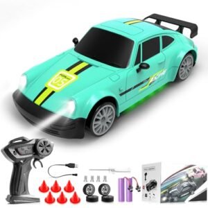 Quarter Scale RC Drag Cars 1 20 Scale 2.4Ghz 4WD High Speed Remote Control Car with LED Lights and 2 Rechargeable Batteries for Adults Kids
