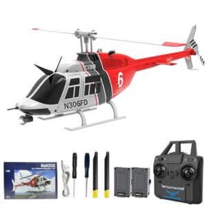 Hylukon C138 1/8 Scale RC Helicopter Bell206 Model 2.4G 4CH RTF with Six Axis Gyroscope and Modular Battery