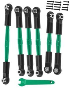 RCMYou Aluminum Turnbuckles Camber Links Upgrade for 1/8 vs 1/10 Scale RC Cars Big Rock V3 3S BLX Typhon 3S BLX Mega 550 Green Alloy