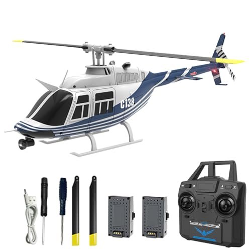 Authticar Air Shark RC Helicopter C138 Bell206 2.4GHz 4CH Single Propeller with Six Axis Gyroscope