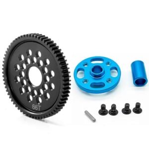 Qloi LeUe RC Car Grave Digger Metal Spur Gear 66T for Tamiya TT02 High Speed Gear Set Upgrade Parts