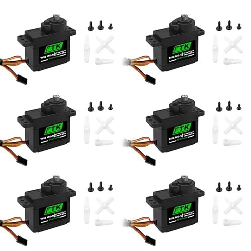 PTK 7455 MG D Micro Digital Servo 6pcs All Metal Gear 9g Upgrade for RC Helicopter Blade 450 3D Aircraft and Robots