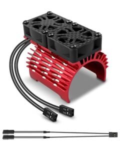 Dewalt Motor RC Car 40mm Brushless Cooling Fan 27000RPM with Red Metal Cover for 1/8 RC Models 4068 4076 4082 4092