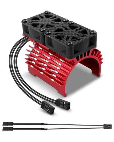 Dewalt Motor RC Car 40mm Brushless Cooling Fan 27000RPM with Red Metal Cover for 1/8 RC Models 4068 4076 4082 4092
