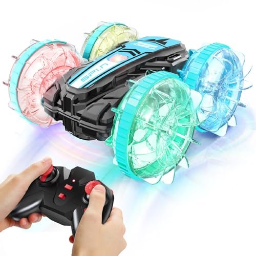 Korffe RC Monster Truck Bigfoot Amphibious 4WD Remote Control Car Waterproof Stunt Toy for Kids Ages 5 13