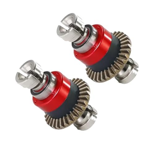 ZLiT Front and Rear Differential Gear Set for ARRMA 1/18 GRANITE GROM TYPHON GROM and ARRMA 1/14 Mini MOJAVE GROM RC Sprint Car Wheels Upgrade Part Red Silver