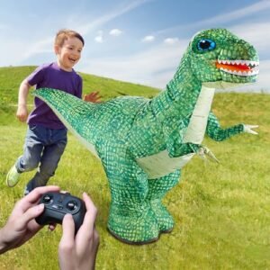 ATHLERIA 35.4 Inch Inflatable RC Car Dinosaur Toy with Remote Control for Kids Ages 3 5 6 7 8 9 10 Large Dinosaur Party Decorations Christmas Birthday Gifts Boys Girls