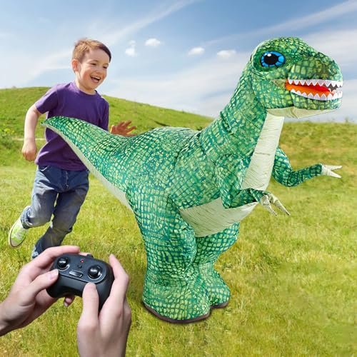 ATHLERIA 35.4 Inch Inflatable RC Car Dinosaur Toy with Remote Control for Kids Ages 3 5 6 7 8 9 10 Large Dinosaur Party Decorations Christmas Birthday Gifts Boys Girls