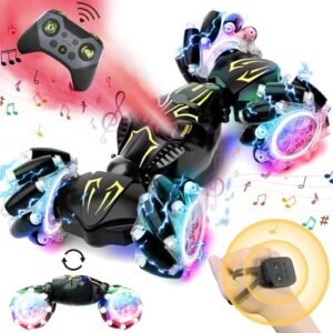 CEN RC Cars 4WD Gesture Sensing Remote Control Stunt Car with Lights Music and Sprayer for Kids Ages 4 12