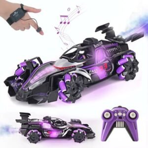 Overdose RC Drift Gesture Sensing Stunt Car Hand Controlled Remote Control Toy for Kids 4WD Offroad 360 Rotation with Light Music Spray