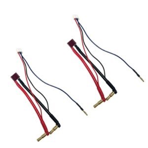 2pcs 4mm 4stepped5mm Bullet Banana Plug to Female T Connector LiPo Battery Charger Cord for RC F 117 2S 7.4v 7.6v RC Car Hardcase LiPo Batteries