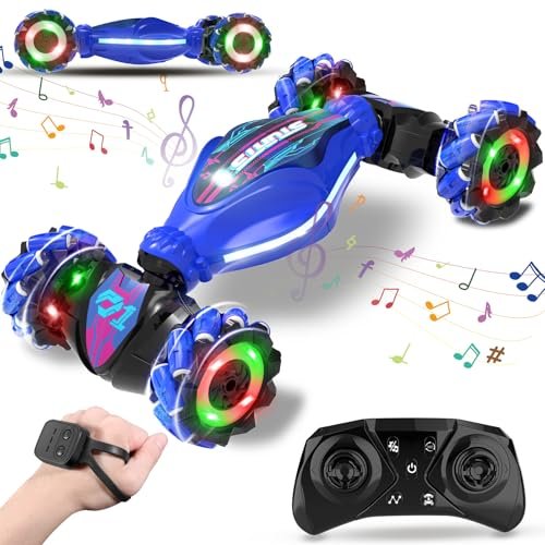 Gesture RC Stunt Car The Best RC Touring Car for Kids Aged 6 12 with 2.4GHz 4WD Hand Controlled Remote and Rechargeable Batteries