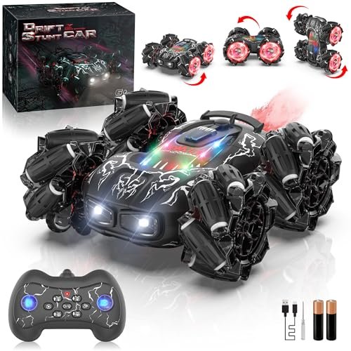 OSIMILY Remote Control Car Monster Trucks 4WD 2.4GHz Double Sided 360 Rotating RC Cars with Headlights Ideal for Boys and Girls Associated RC Cars and Trucks