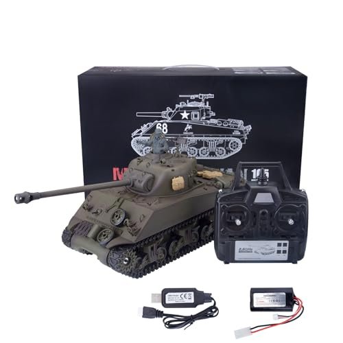 LETDIYMOC 1 16 2.4G German Leopard 2A7 RC Battle Tank with RC Ditch Lights Advanced Remote Control Military Toy for Adults