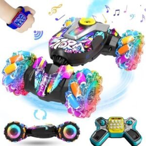 XYZ Brand RC Drift Car Spares Gesture Sensing Remote Control Stunt Car with 4WD 360° Spins and Spray for Kids Ages 3 12