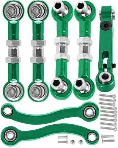 hopsupRC Aluminum Metal Turnbuckle Camber Links Toe Links with Rod Ends Steering Linkage Set Upgrade Parts for RC Excavator Parts 1/18 LaTrax Teton Desert Prerunner Green Replace 7636