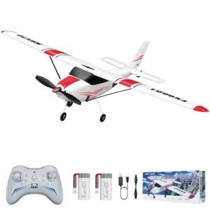 HAWKS WORK 4 Channel Cessna RC Trainer Ready to Fly Remote Control Airplane with Brushless Motor and 6 Axis Gyro Stabilizer