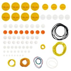 BriCool 116pcs Plastic Belt Pulley Gear Set for DIY RC Car vs RC Helicopter Toy Models Science Experiments