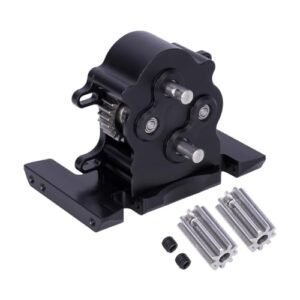 Killmode RC SCX10 Aluminum Dual Transmission Gearbox for 1/10 Scale RC Crawler LCG Cheater Rigs Capra SCX10 PRO Upgrade Black