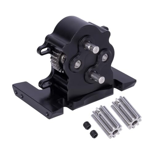 Killmode RC SCX10 Aluminum Dual Transmission Gearbox for 1/10 Scale RC Crawler LCG Cheater Rigs Capra SCX10 PRO Upgrade Black