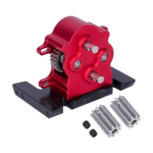 Kent RC SCX10 Aluminum Dual Transmission Gearbox for 1/10 RC Crawler LCG Cheater Rigs Capra SCX10 PRO Upgrade Red