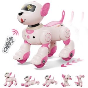 Flybakiz Programmable Robot Dog Toy with Voice Control 2.4GHz Remote Touch Sensors for Kids