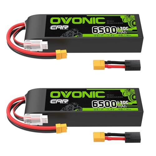 OVONIC Olympus 35 RC Battery 2S LiPo 6500mAh 7.4V 130C with XT60 to TRA Connector