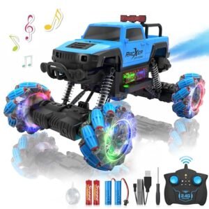 Eulogia 1 12 Scale RC Truck Toy Remote Control Truck with 360 Degree Rotating Programming One Key Demo 4WD All Offroad Car Spray Music Dance High Speed a RC Truck