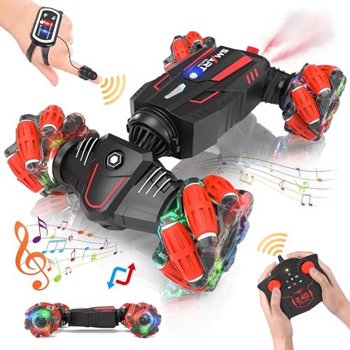Eulogia RC Cars San Diego CA Double Sides Stunt Remote Control Car with 360 Rotation and LED Lights for Kids