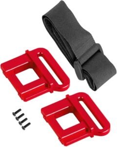RcarmubWow RC Battery Hold-Down w/Strap Upgrades Part for 1/8 RC Car,1/8 Sledge 4WD,6S MAXX Slash,Alloy Front Rear Tall Battery Holder Hold-Downs Hops Up,Red