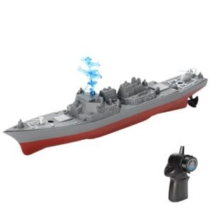 Remote Control Warship RC Military Battleship, 2.4GHz Remote Control Boat for Lakes and Rivers, RC Armed Arleigh Burke Class Destroyer Model with Low Battery Reminder for Kids and Adults