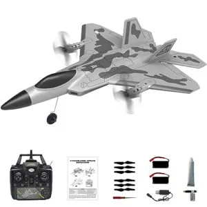 Leopmase F 22 RC Airplane with 4 Channel RC Plane Controls Xpilot Stabilization System Aerobatic Capabilities and Two Batteries