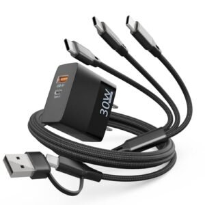 Pinkind 30W USB C Fast Charger for DJI Mini 4 Pro/4K, Mini 3 Pro/3, Air 2S, Avata 2,Mavic 3, Mavic Drones, Dual Port USB & Type C Wall Charger with C to C Charging Cord for DJI FPV Accessories,4Ft