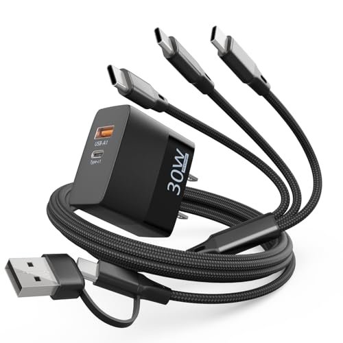 Pinkind 30W USB C Fast Charger for DJI Mini 4 Pro/4K, Mini 3 Pro/3, Air 2S, Avata 2,Mavic 3, Mavic Drones, Dual Port USB & Type C Wall Charger with C to C Charging Cord for DJI FPV Accessories,4Ft