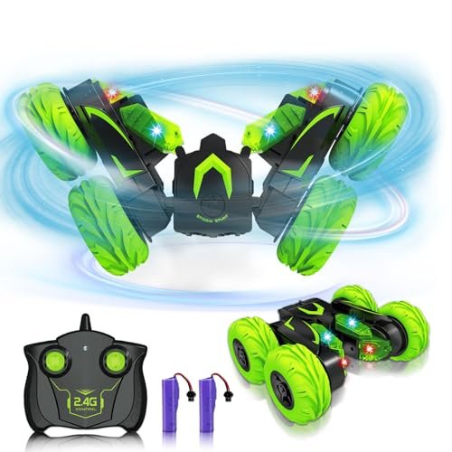 Eulogia Nitro RC Cars for Kids 5 12 Are Nitro RC Cars Legal Stunt Car with LED Headlights 360 Rotation Double Sided Driving Off Road Flips Toy Cars for Boys Girls Birthday Easter Gifts