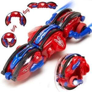 Punieayi RC Willey Outdoor 2.4Ghz Spider Remote Control Car with LED Lights 360 Rolling Stunt Toy for Kids 6 13 Rechargeable Battery