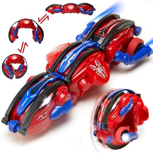 Punieayi RC Willey Outdoor 2.4Ghz Spider Remote Control Car with LED Lights 360 Rolling Stunt Toy for Kids 6 13 Rechargeable Battery